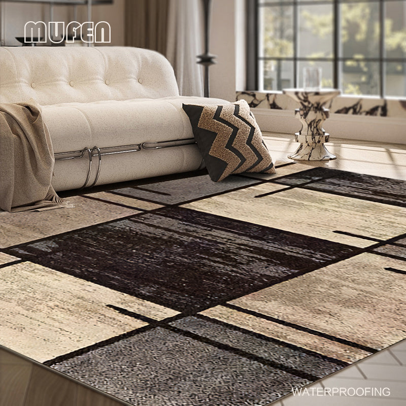 Luxury Vintage-Style Living Room Rug American Retro Floral Patterned Floor Mat Stain-Resistant, Wash-Free Coffee Table Pad Bedroom Soundproofing Bedside Rug